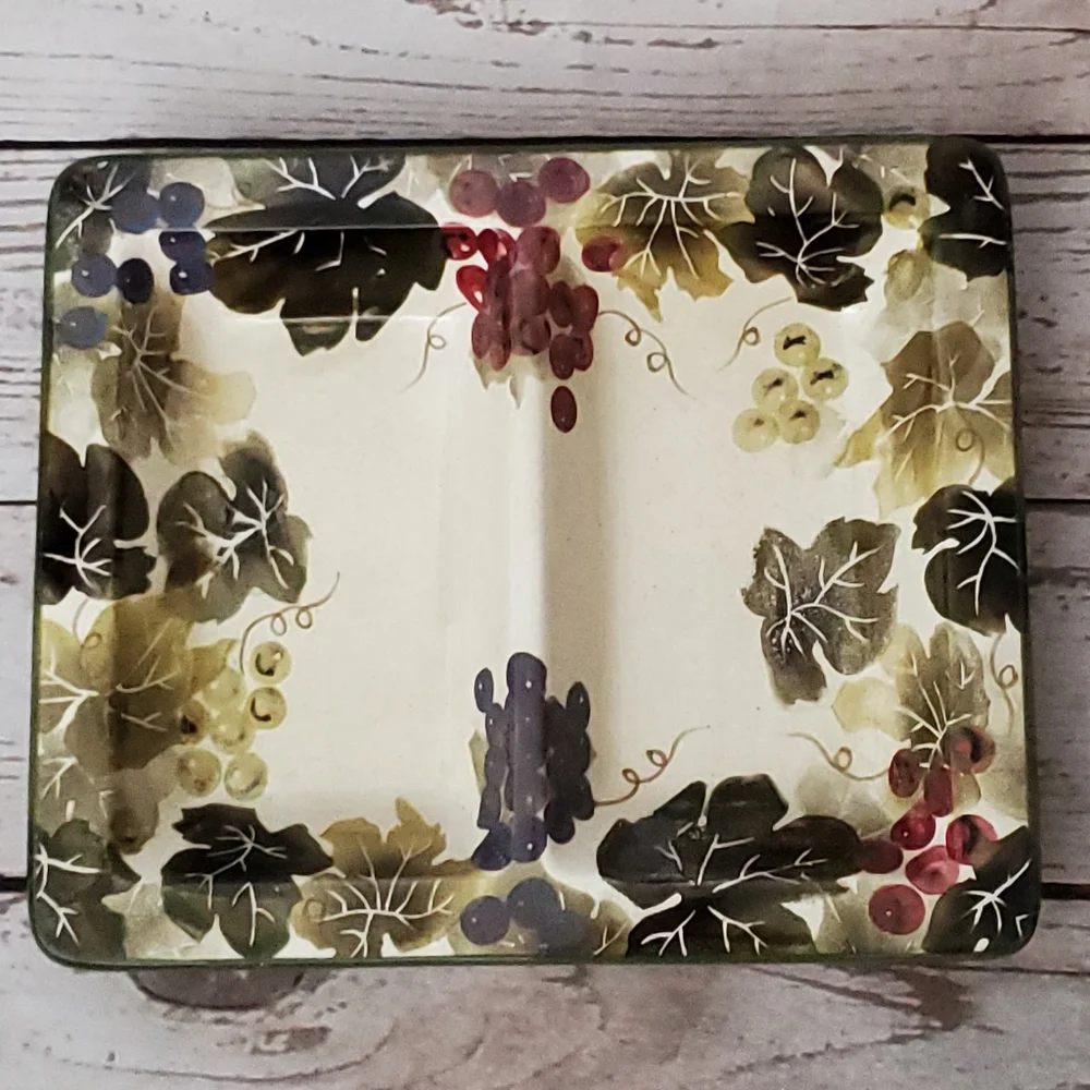 WCL divided serving platter grapevine pattern Tuscan style